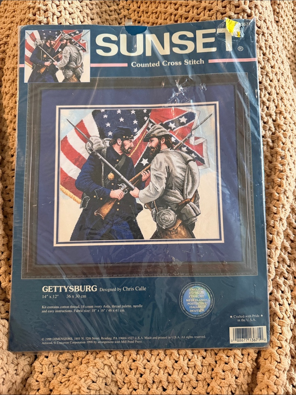 Vintage-SUNSET Gettysburg Counted Cross Stitch Kit